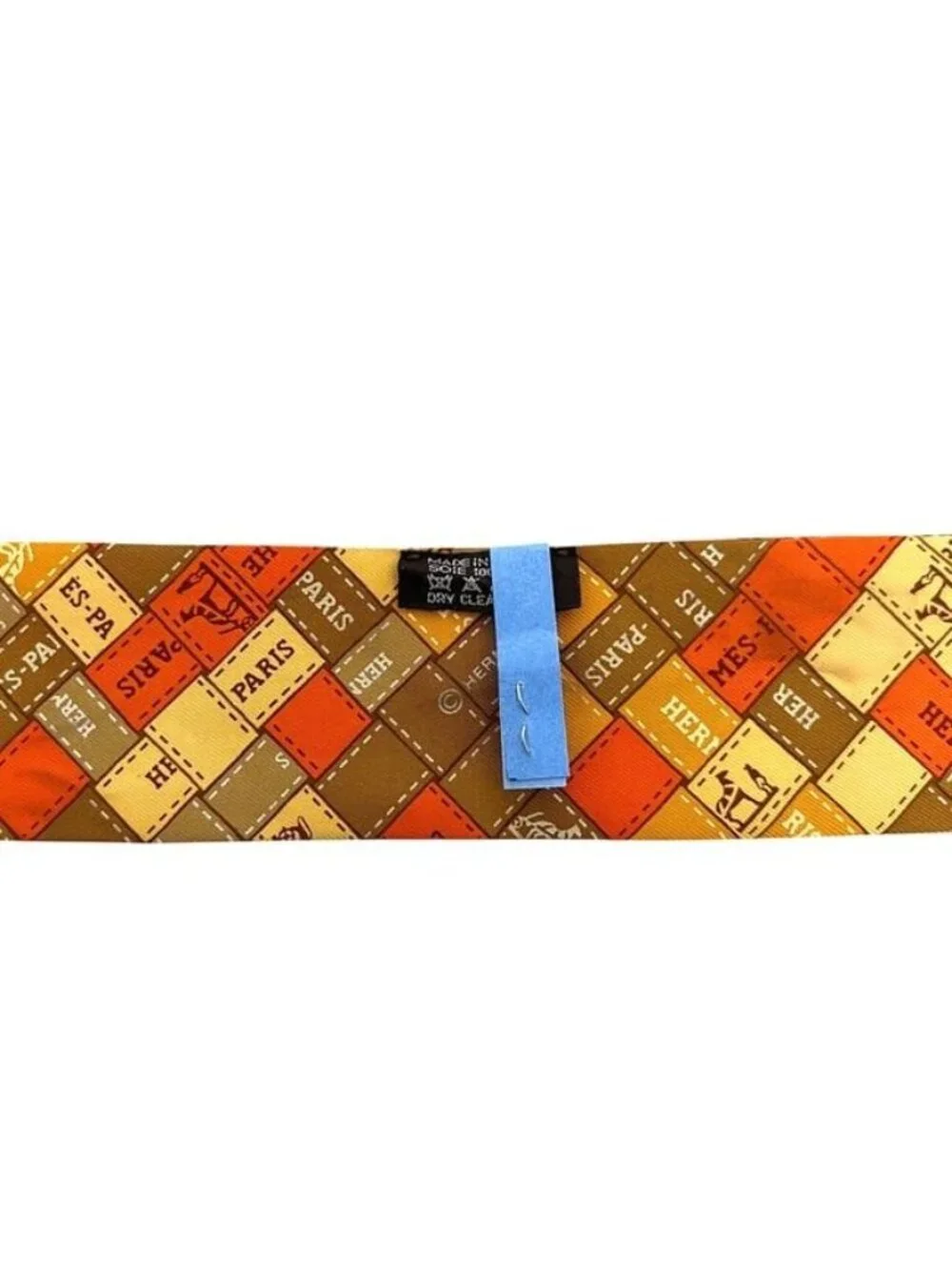 Hermes Ribbon Twilly Orange Cleaned Scarf - Picture 4 of 10